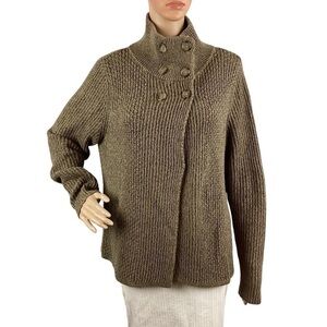 Woolrich Swing Style Cardigan Sweater Size L Brown